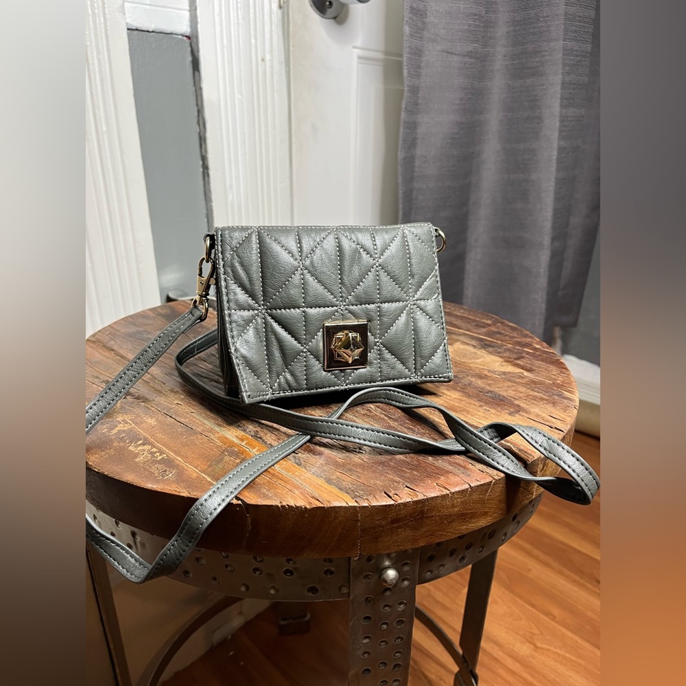 Gray crossbody bag